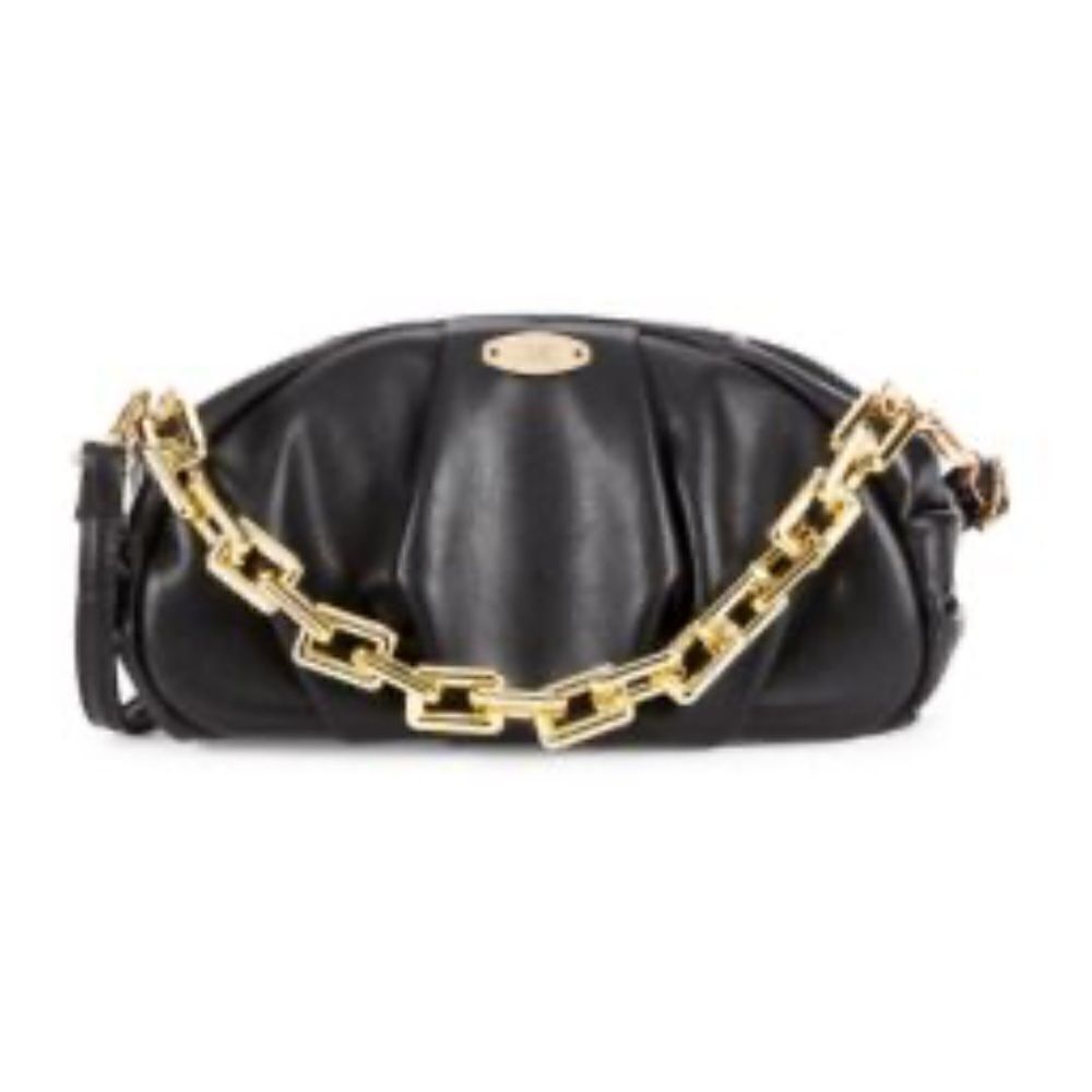 8 Other Reasons Chain Shoulder Bag Black gold mini purse vegan leather Revolve